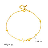 316L Stainless Heart ECG Anklets | Women's Trend Leg Chain | Gift Party Jewelry