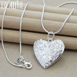 925 Silver Photo Frame Necklace | Snake Chain | Wedding Charm Jewelry