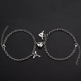 2Pcs Magnet Couple Bracelets | Heart Attraction | Stainless Steel Key Lock Jewelry