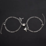 2Pcs Magnet Couple Bracelets | Heart Attraction | Stainless Steel Key Lock Jewelry