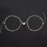 2Pcs Magnet Couple Bracelets | Heart Attraction | Stainless Steel Key Lock Jewelry