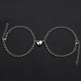 2Pcs Magnet Couple Bracelets | Heart Attraction | Stainless Steel Key Lock Jewelry