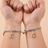 2Pcs Magnet Couple Bracelets | Heart Attraction | Stainless Steel Key Lock Jewelry