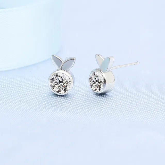 925 Silver Clear Crystal CZ Studs | Fashion Earrings | Gift for Girls