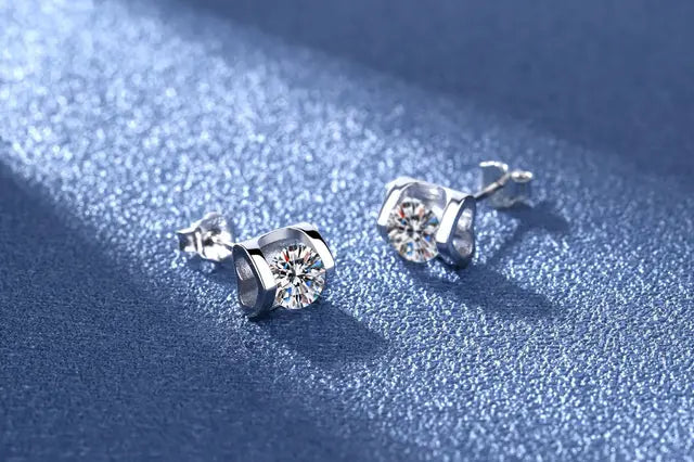 925 Silver Clear Crystal CZ Studs | Fashion Earrings | Gift for Girls