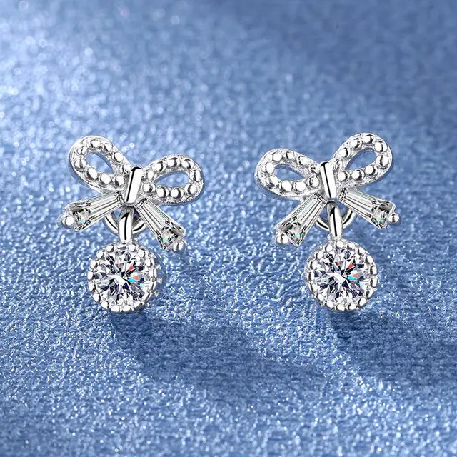 925 Silver Clear Crystal CZ Studs | Fashion Earrings | Gift for Girls