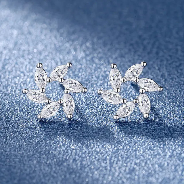 925 Silver Clear Crystal CZ Studs | Fashion Earrings | Gift for Girls