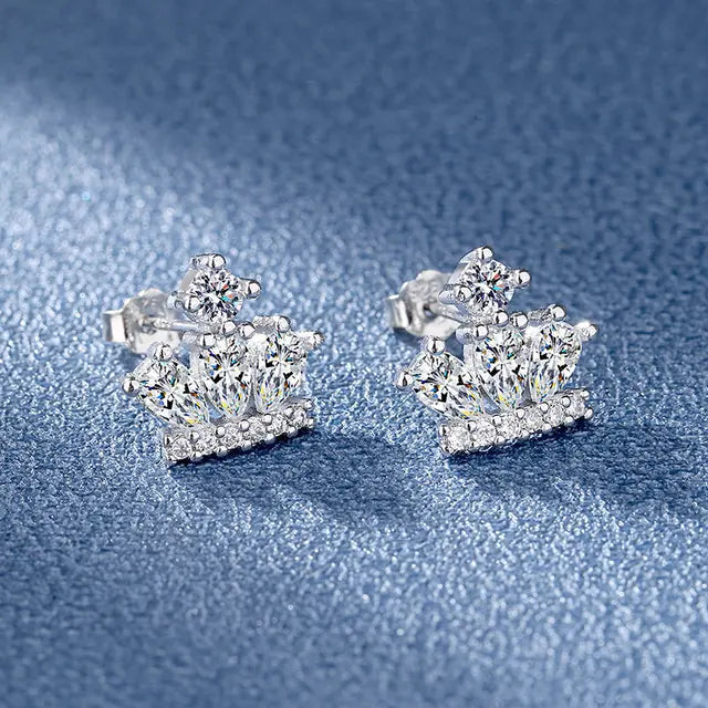 925 Silver Clear Crystal CZ Studs | Fashion Earrings | Gift for Girls