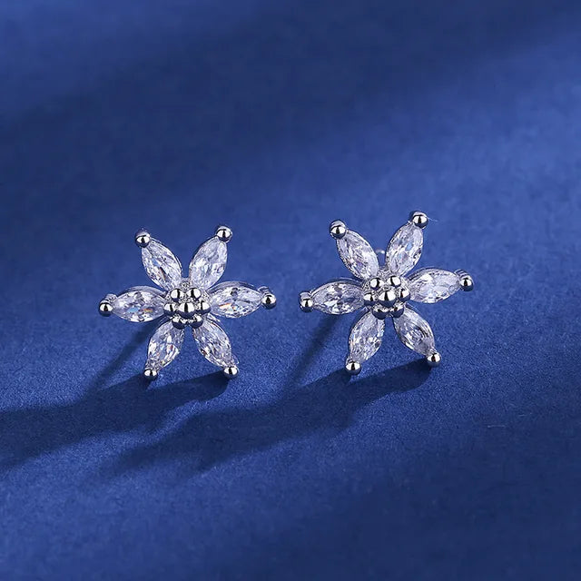 925 Silver Clear Crystal CZ Studs | Fashion Earrings | Gift for Girls