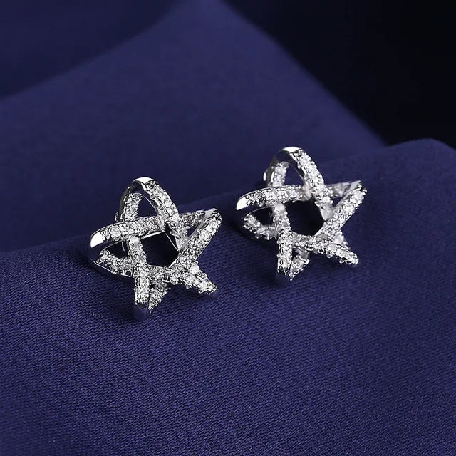 925 Silver Clear Crystal CZ Studs | Fashion Earrings | Gift for Girls