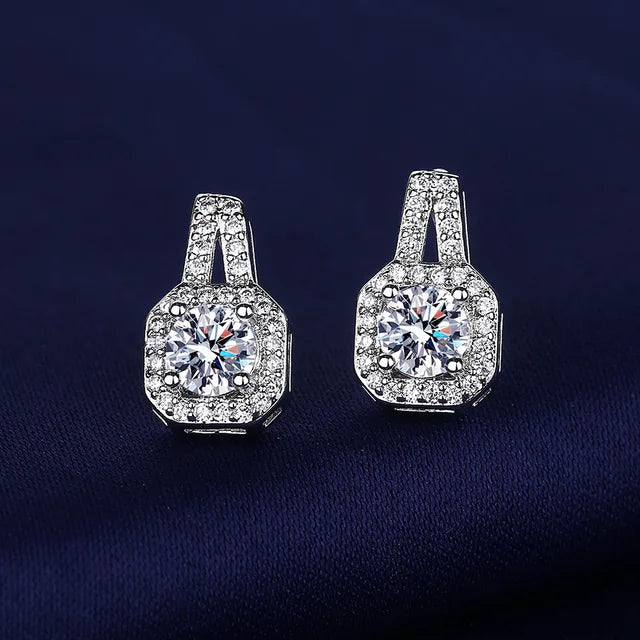 925 Silver Clear Crystal CZ Studs | Fashion Earrings | Gift for Girls