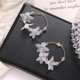 FNIO 2021 New Flower Bohemia Boho Earrings Women Fashion Long Hanging Earrings Crystal Female Wedding Earings Party Jewelry