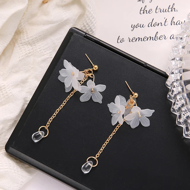 FNIO 2021 New Flower Bohemia Boho Earrings Women Fashion Long Hanging Earrings Crystal Female Wedding Earings Party Jewelry