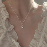 Korean Fashion Zircon Water Drop Necklace | Vintage Elegant Clavicle Chain | Wedding Jewelry