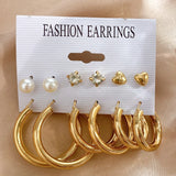 Pearl Twist Hoop Earrings Set | Butterfly Acrylic Dangles | Gold Plated Cartoon Jewelry