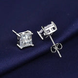 925 Silver Clear Crystal CZ Studs | Fashion Earrings | Gift for Girls