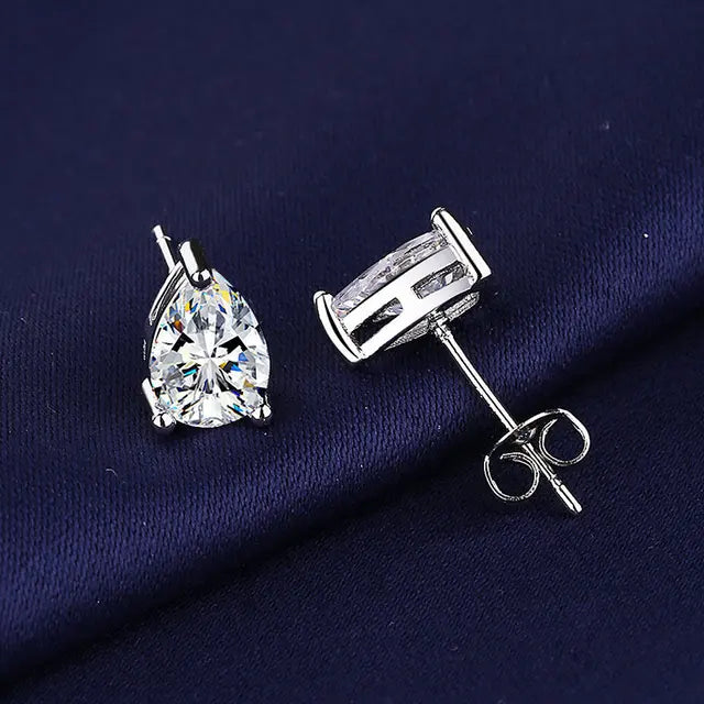 925 Silver Clear Crystal CZ Studs | Fashion Earrings | Gift for Girls